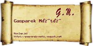 Gasparek Máté névjegykártya